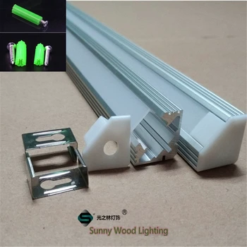 

5-30pcs/lot 40inch 1m led aluminium profile,45degree corner led channel with cover ,led strip housing for bar light