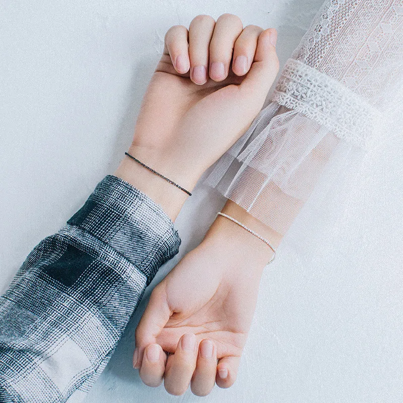 925 стерлингового серебра день и ночь браслет женский прекрасный простота личности Confidante сестры аксессуары Z6317