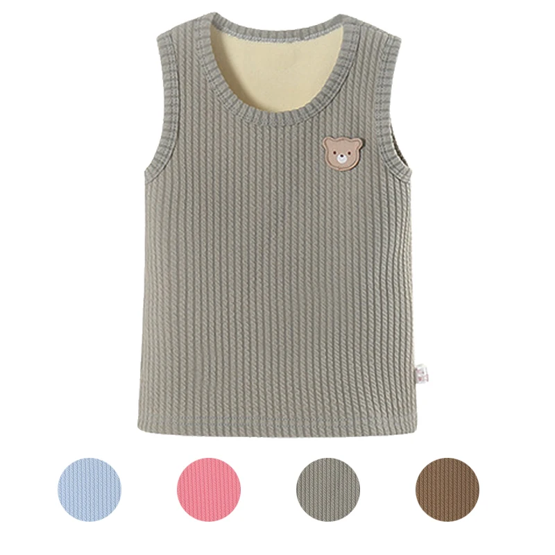 Autumn winter Kids Vests Children Cotton Sleeveless Underwear Weave Vest Newborn Infant Toddler Baby Girl boy Clothes 6-9-12-24M
