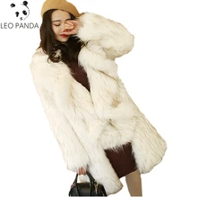 Новые осенние модные женские туфли свободные EuropeStyle лисий мех v-образным вырезом пальто женский с длинным рукавом высокого качества из искусственного меха пальто свободного кроя WHF41