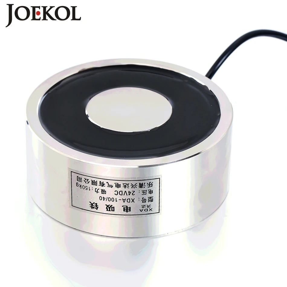 Large suction JK100/40 DC 6V 12V 24V Electromagnet Lifting 150KG Solenoid Sucker Holding Electric Magnet Non-standard custom