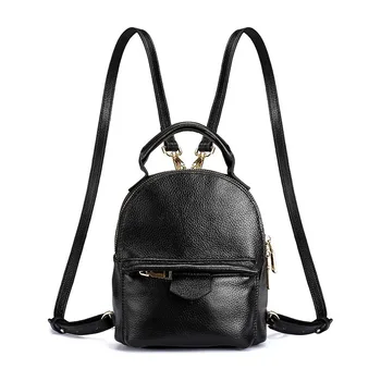 

Classic 2019 Natural 100% Real Genuine Cow Leather Everyday Women Backpack Ladies Girls Top Layer Cowhide Small Bag Mochila