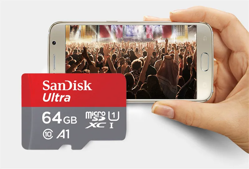 SanDisk MicroSD карты TF объемом 64 ГБ, карта 128 ГБ 256 ГБ SDXC 32 Гб оперативной памяти, 16 Гб встроенной памяти SDHC карты флэш-памяти UHS-I U1 C10 A1 cartao de memoria 100 МБ/с