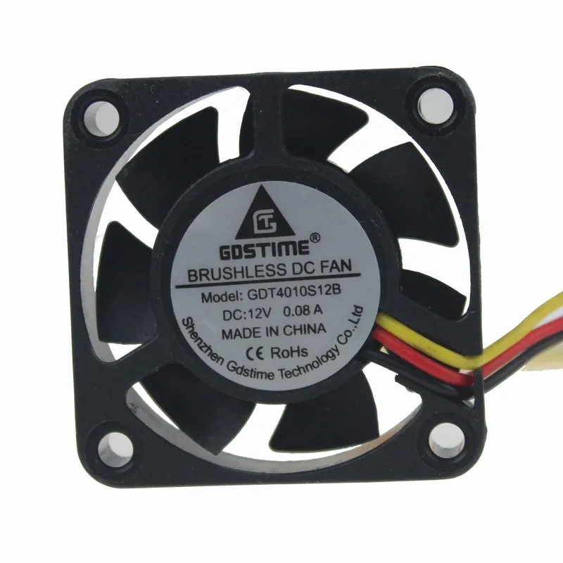 1PCS Gdstime Brushless DC Cooling Fan 3Pin 12V 40mm x 40mm x 10mm 4010S