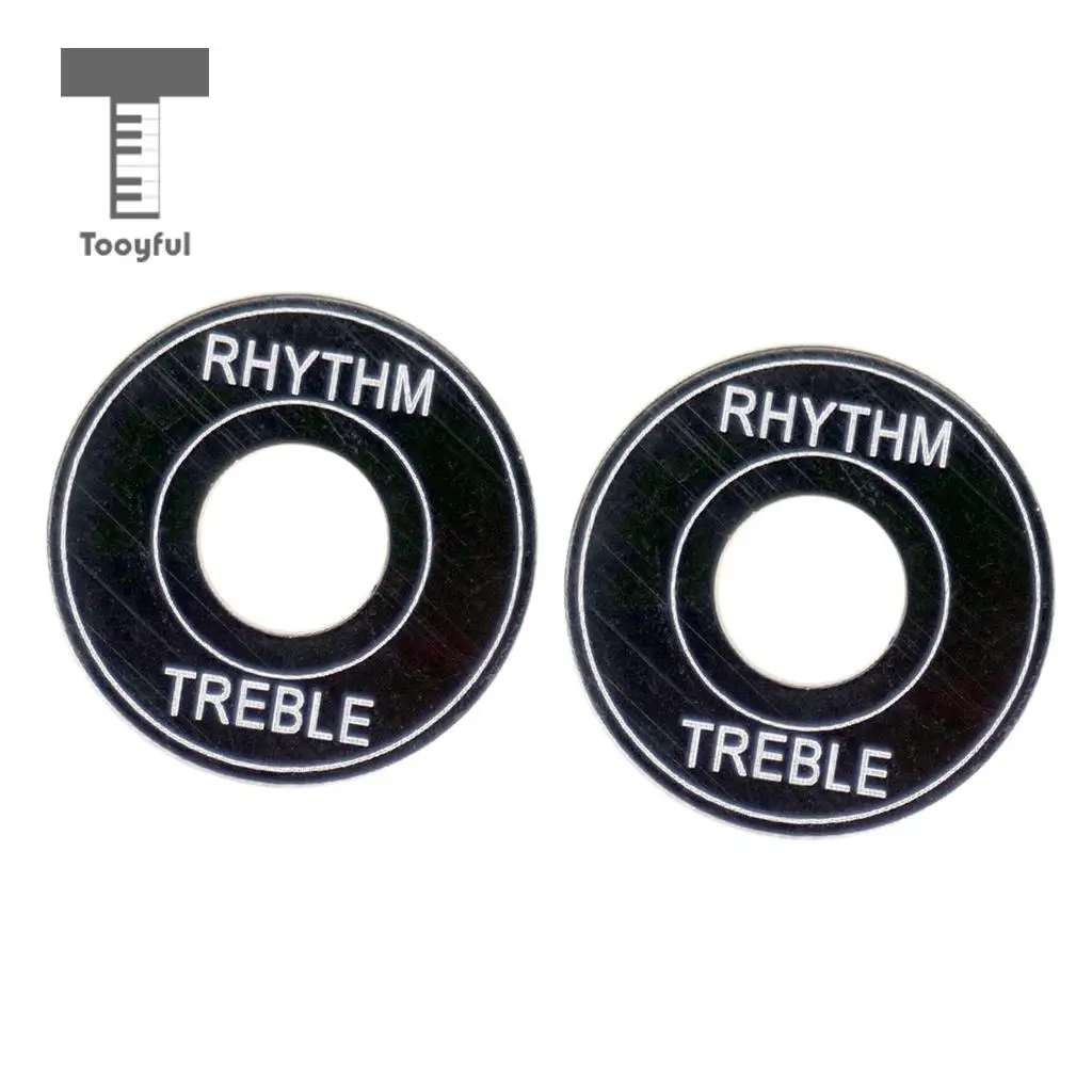 Tooyful Pack of 2 Guitar Toggle Switch Plates Washers Rythm Treble Rings DIY for LP Electric Guitar Replacement Parts