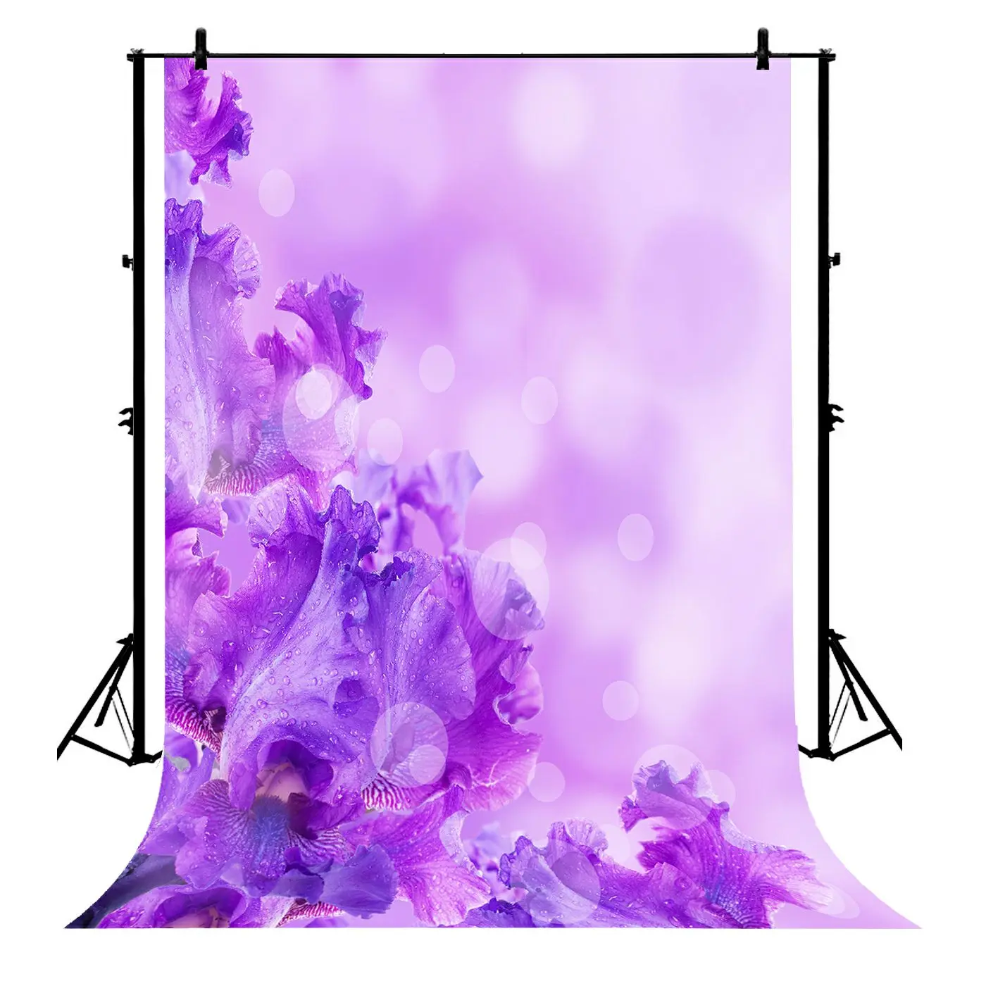 

5x7ft Purple Flowers Party Polyester Photo Background Portrait Backdrop