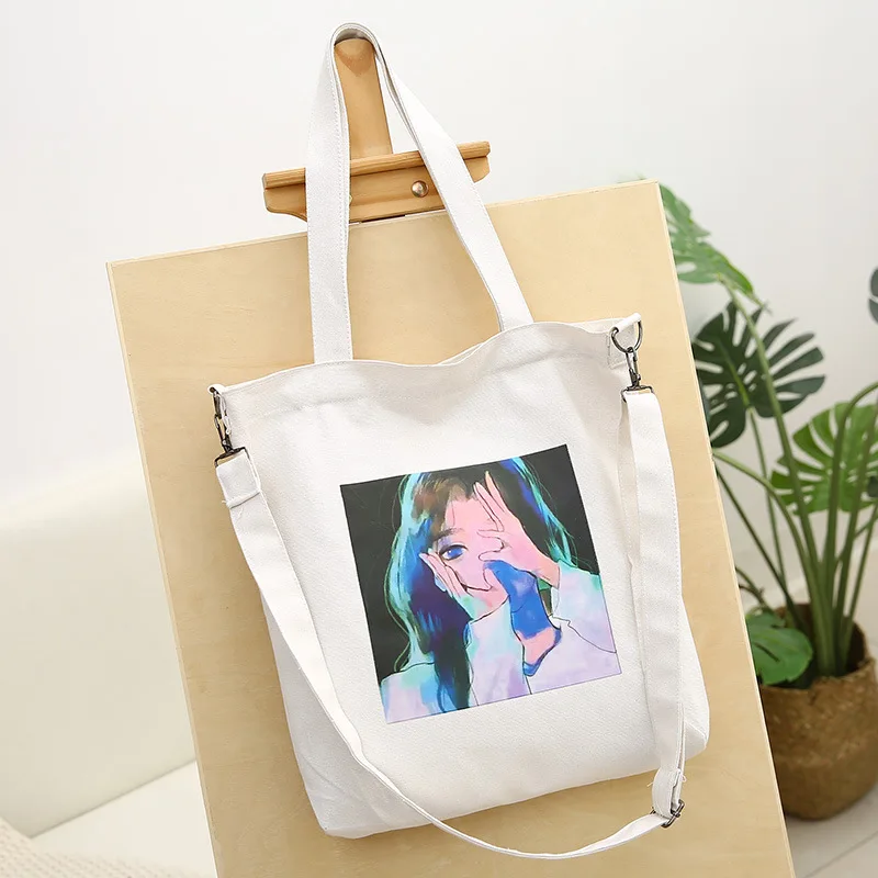 KVKY модная сумка на одно плечо для покупок Лоскутная парусиновая сумка через плечо Складная молния экологический многоразовый сумка bolsas tela