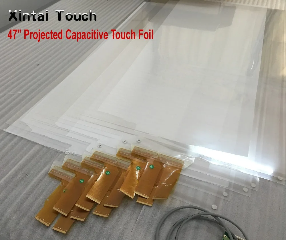 

Free Shipping! Xintai 47" Interactive 20 points touch foil Film through glass,Multi Touch Foil Glass, Free delivery cost