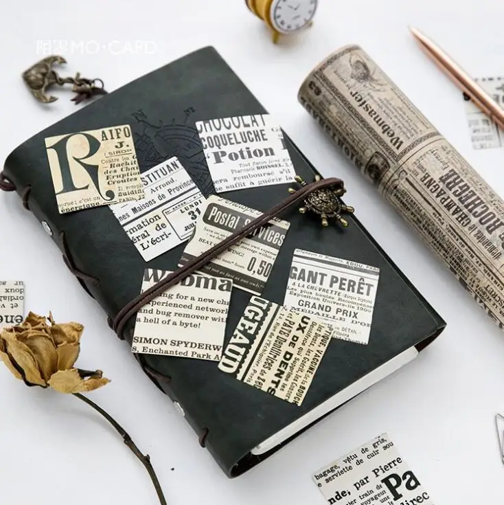 Креативные старые газетные декоративные наклейки самоклеющиеся наклейки DIY украшения Дневник коробка с наклейками посылка