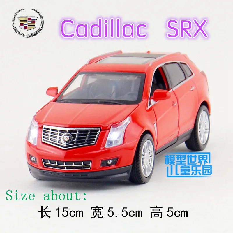 1:32 Масштаб/Литье под давлением модель/Cadillac SRX SUV спортивный автомобиль/освещение и музыка/обучающая игрушка для детского подарка или коллекции