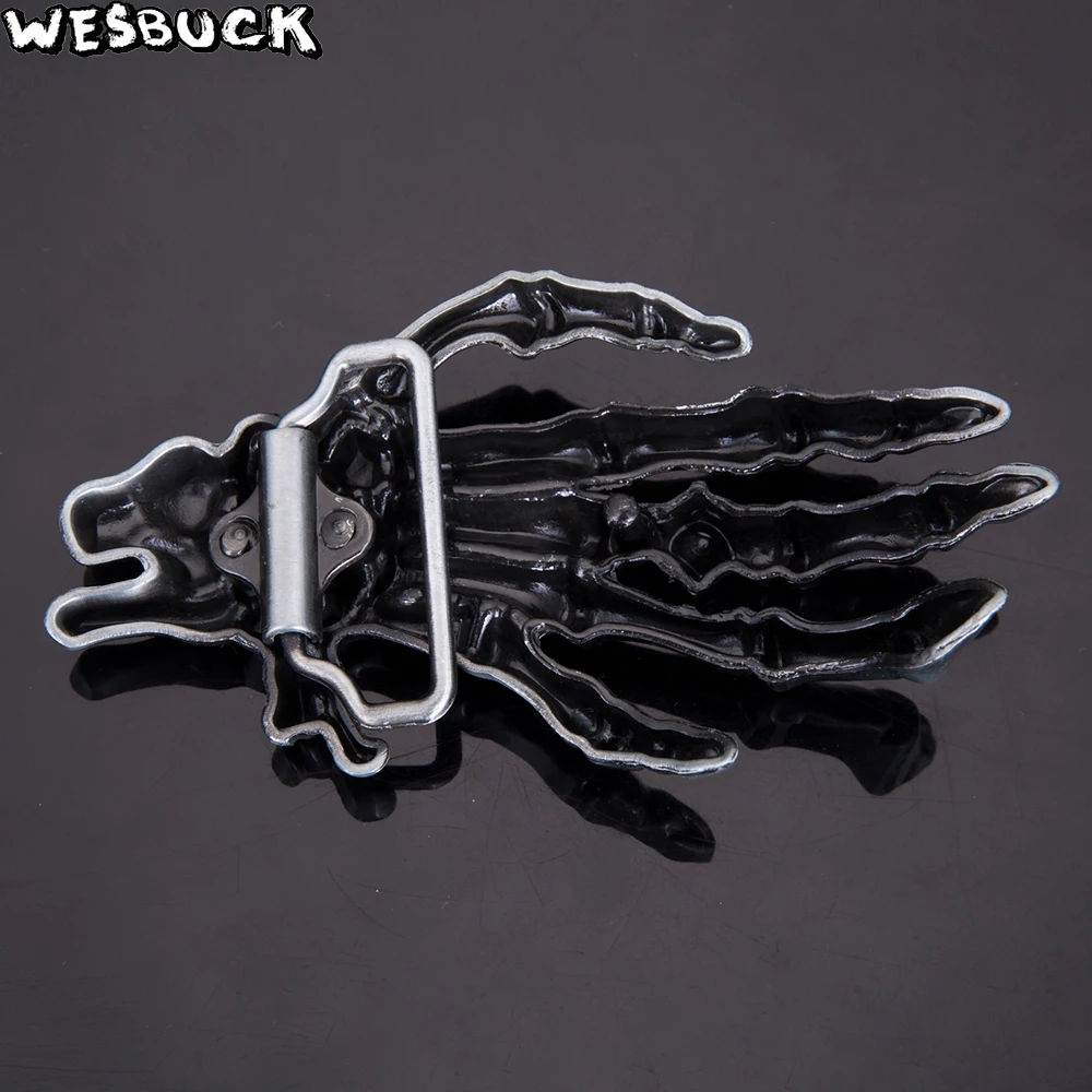 WesBuck бренд череп ручной металлический ремень пряжки для мужчин унисекс западные