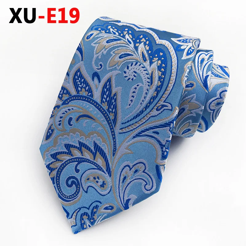 Men's Silk Necktie Casual Big Flower Design Amp Up Your Wardrobe Game with This Fun and Festive Floral Woven Tie - Цвет: XU-E19