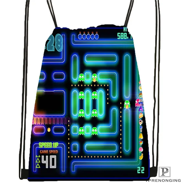 Drawstring Backpack Пользовательские Pacman Чемпионат Drawstring сумка-рюкзак милый рюкзак детский Ранец(черный назад) 31x40 см#180531-03-04 - Цвет: Drawstring Backpack