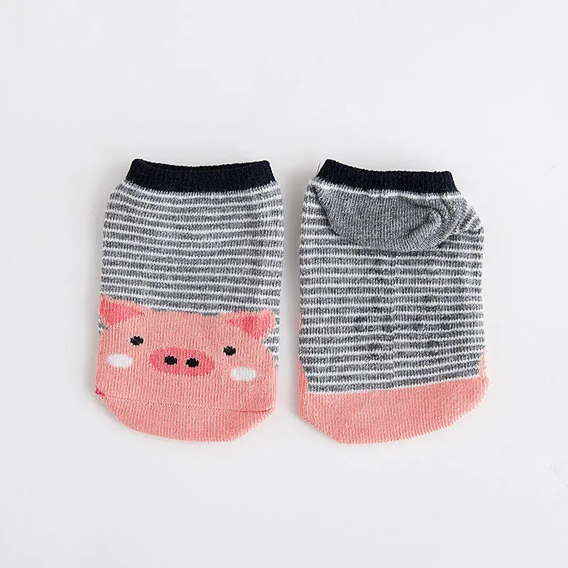 Dark grey 8 Короткие носки для малышей Детские хлопковые носки с героями мультфильмов короткие носки для маленьких мальчиков и девочек Нескользящие носки-тапочки осень-зима 2-6T - Цвет: Dark grey 8