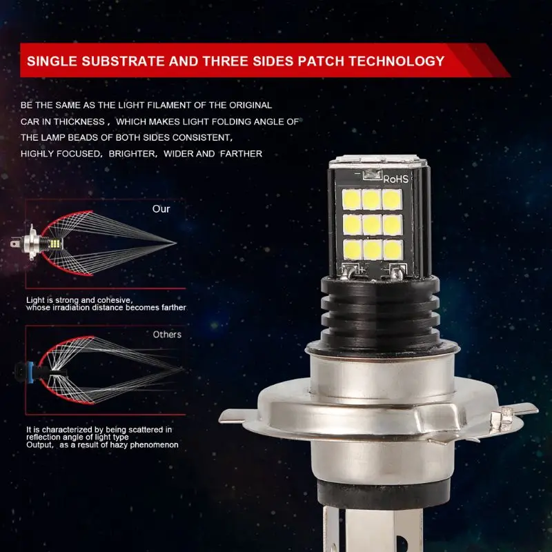 DC12V-H4-24LED лампы автомобиля противотуманные фары пара белый светильник Замена для вождения автомобиля