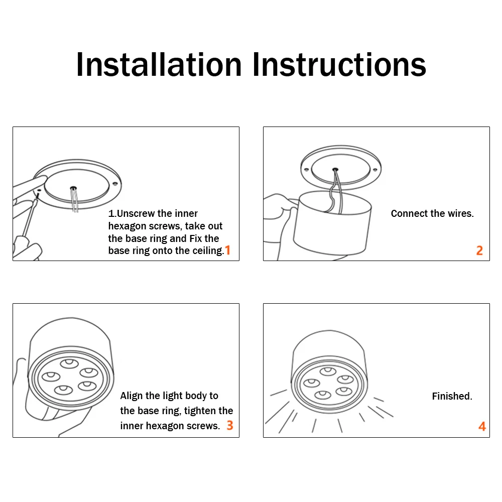 LED Downlight Surface Mounted LED Downlights 3W 5W 7W 12W LED Ceiling Down Lamp Kitchen Bathroom Dimmable COB Downlights Lamp