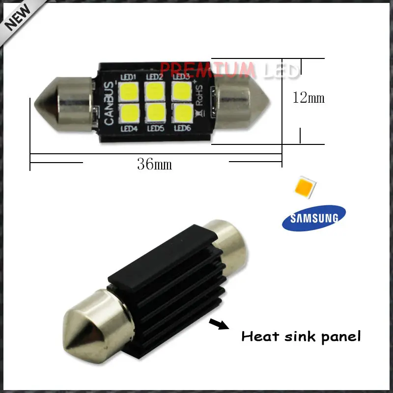 IJDM Xenon White 3535 1 50 &quot36 мм 6418 C5W CANbus светодиодные лампочки без ошибок для карт или