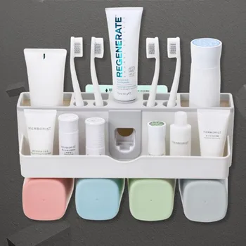 

Multifunction auto squeezer toothpaste squeezer toothbrush cup shampoo storage rack Bathroom commodity Toothpaste Dispenser