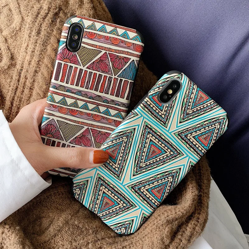 

XBXCase Retro Tribal Symbol Relief Painted Case for iPhone XR X Xs Max 6 6S Plus Soft Back TPU Cover Case for iPhone 7 8 Plus