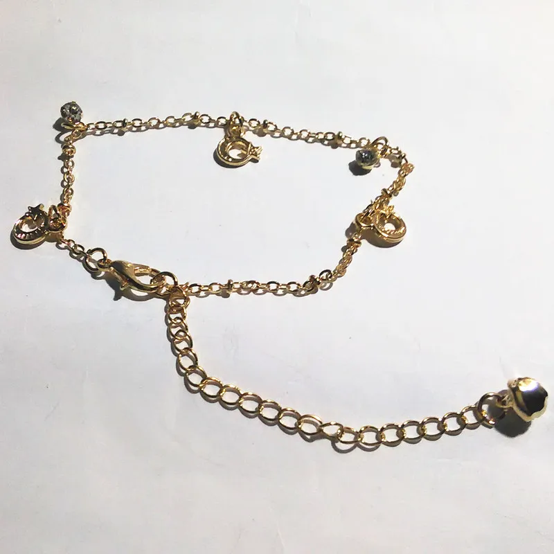 3 Stars Moon Combination Crystal Bracelet Gold Fine Bracelet Fine ankles Priced Direct Selling