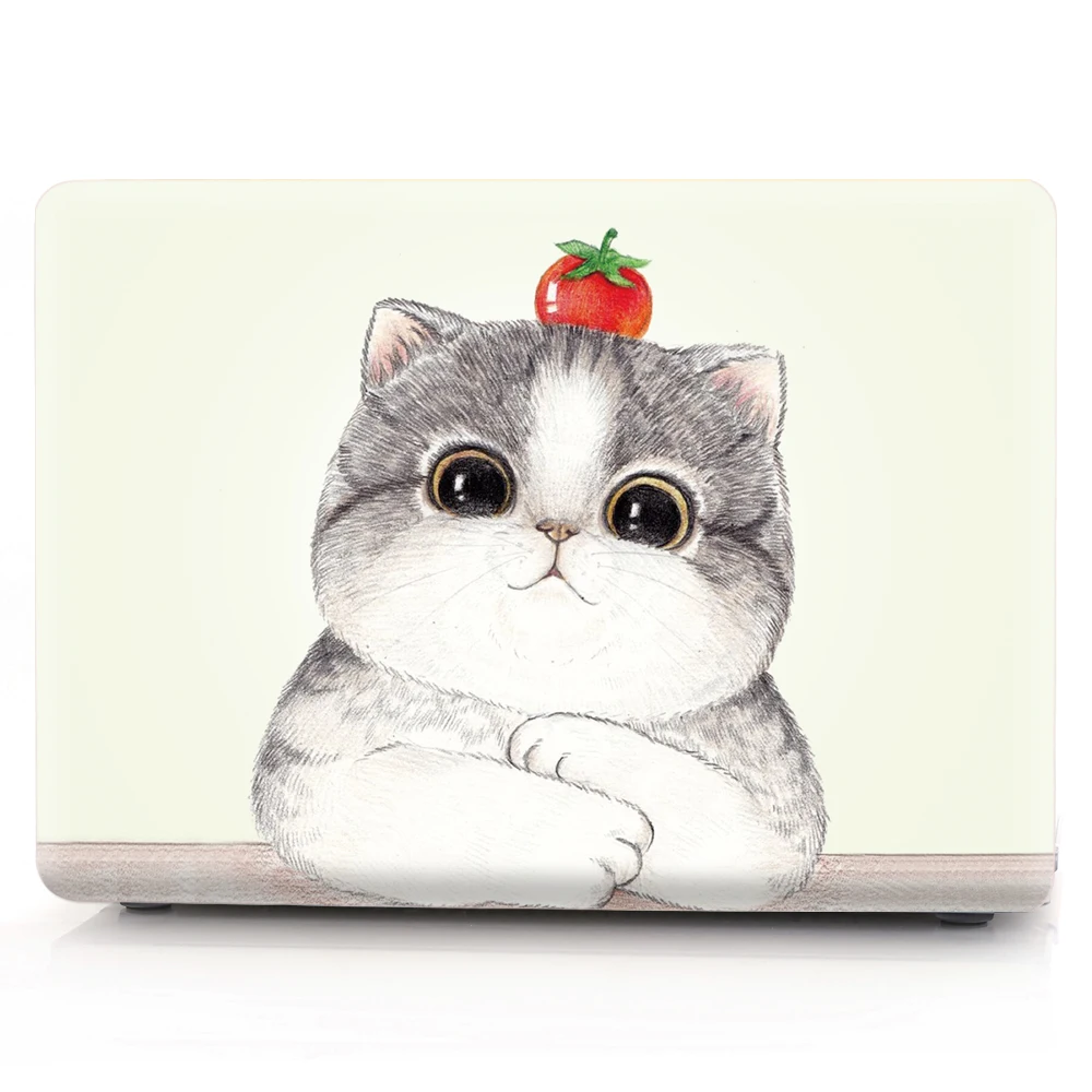 Жесткий чехол с милыми принтами животных для Apple Macbook Air Pro retina 11 12 13 15 защитный чехол для Mac