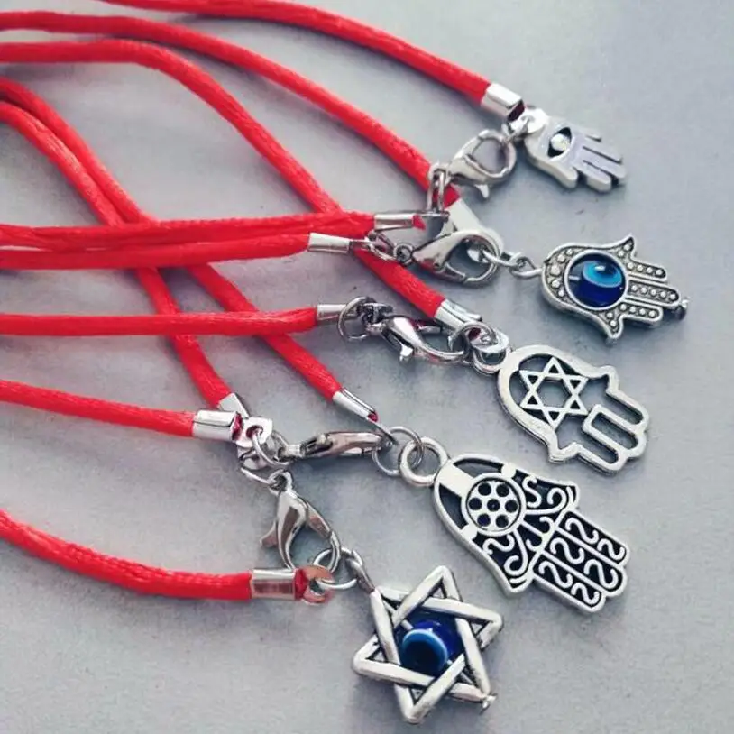 

Fashion Turkey Evil Eye Fatima Hamsa Hand Jewelry Bracelet Handmade Red Charm Red String Good Luck Bracelet Q47