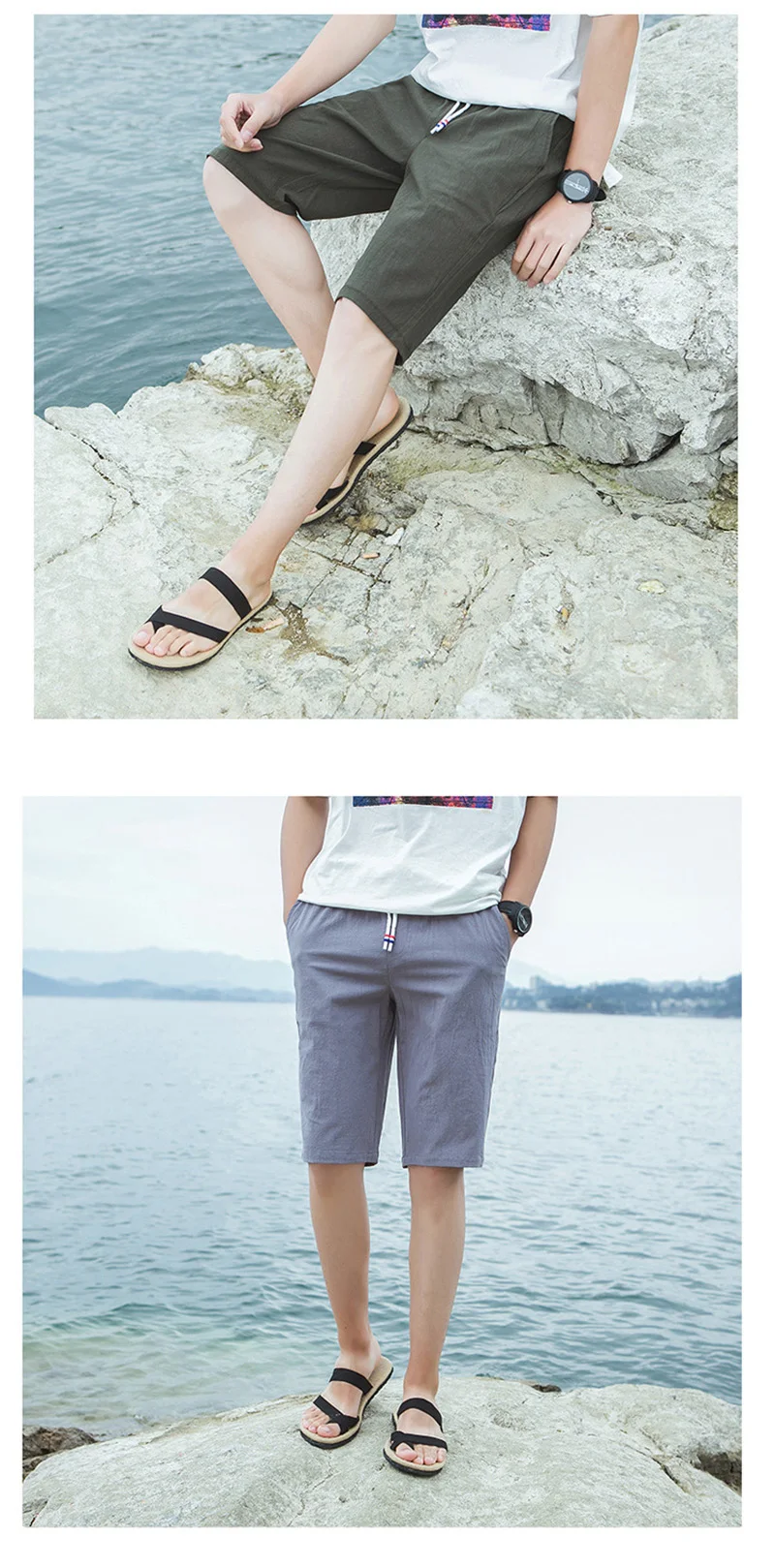 5 2017 new summer mens shorts loose elastic cotton casual shorts fashion jogger shorts black men short pants