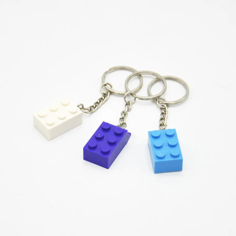 10Pcsset Colorful Block Legoingly Key Ring Chain Building Blocks Accessories Keychain Model Kits Set DIY Toys for Kids Keys (11)