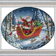 Вечная любовь Санта Клаус экологический хлопок вышивка крестиком 11 14CT штампованный Печатный продукт DIY подарок магазин продвижение продаж