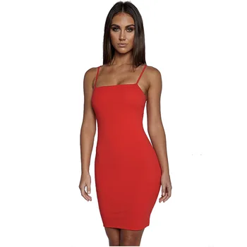 

Summer Sexy Red Bandage Dress Women Bodycon Spaghetti Strap Party Dresses Vestidos Clubwear Clothing robe femme Mini Dress