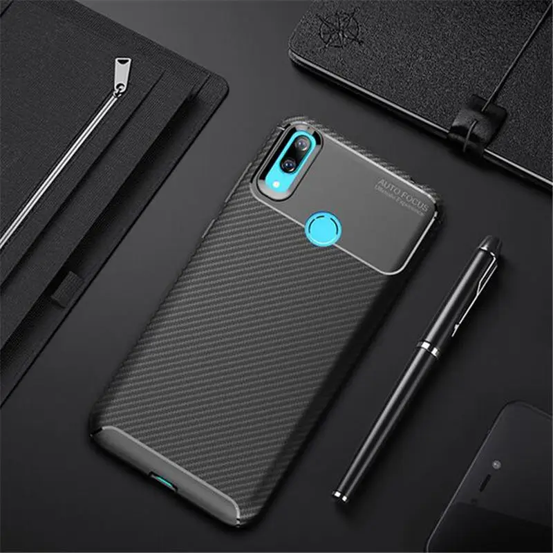 

For Huawei Y7 2019 Case Soft Silicone TPU Carbon Fiber Shockproof Back Cover Cases for Coque Huawei Y7 Pro 2019 fundas