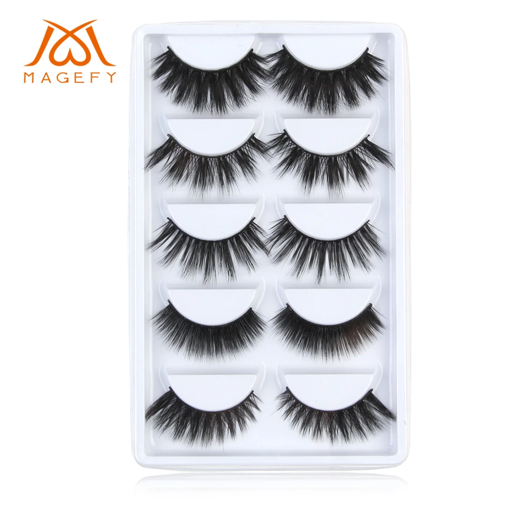 

5 Pairs 3D Mink Eyelashes False Eyelashes Natural Long Lasting Eye Lashes Wispy Makeup Beauty Extension Tools
