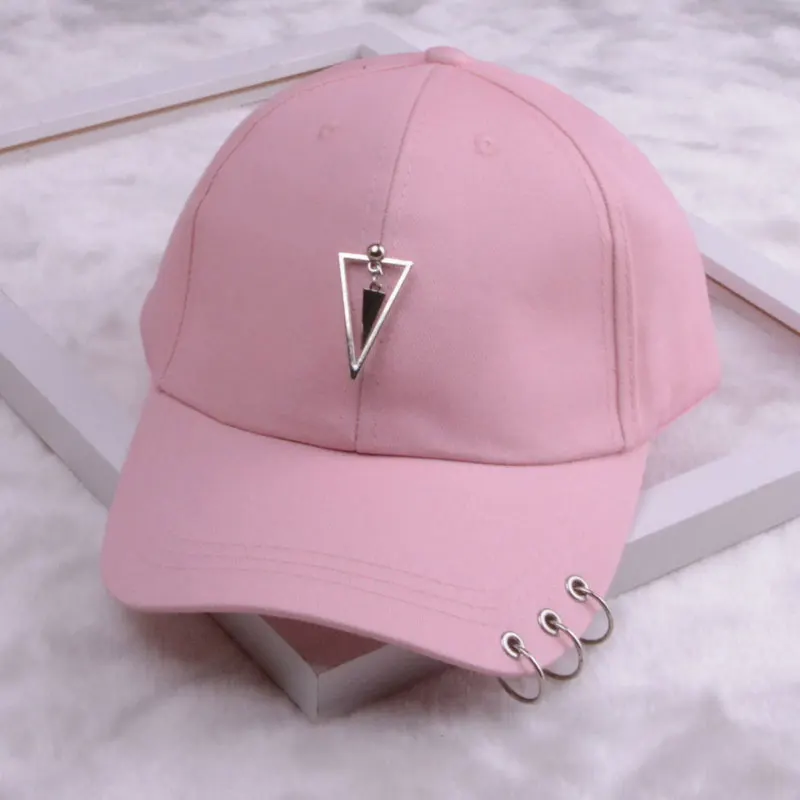 Бейсбольная кепка с кольцом для папы, шапки для мужчин и женщин, бейсбольная кепка для женщин, белая черная бейсболка, Мужская кепка для папы - Цвет: Triangle  pink