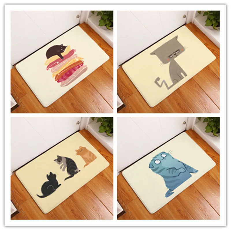 Door Mat Cartoon Lovely Animals Cat Carpets Bedroom Rugs Decorative Stair Mats Home Decor Crafts