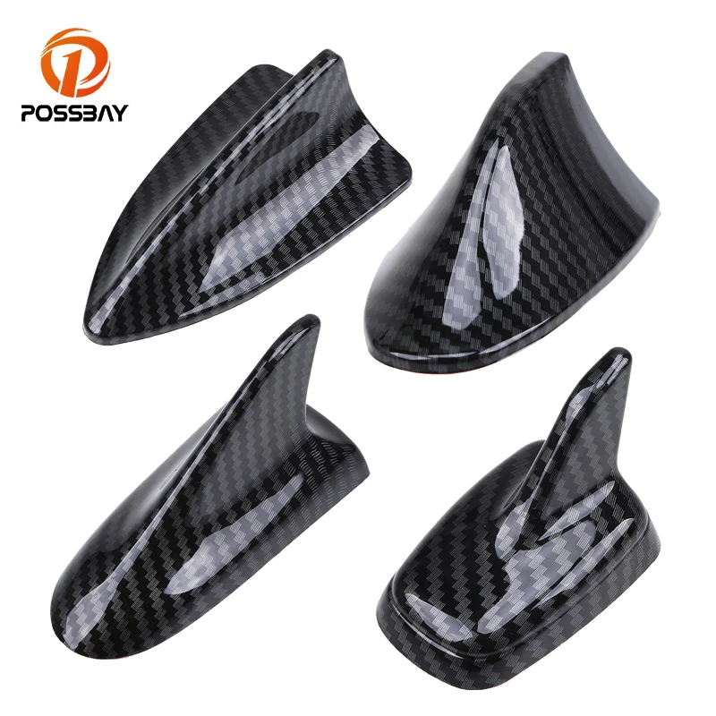 

POSSBAY Imitation Carbon Fiber Shark Antennas AM/FM Radio Signal Auto Roof Decoration Car Antennas Universal for BMW Audi Honda