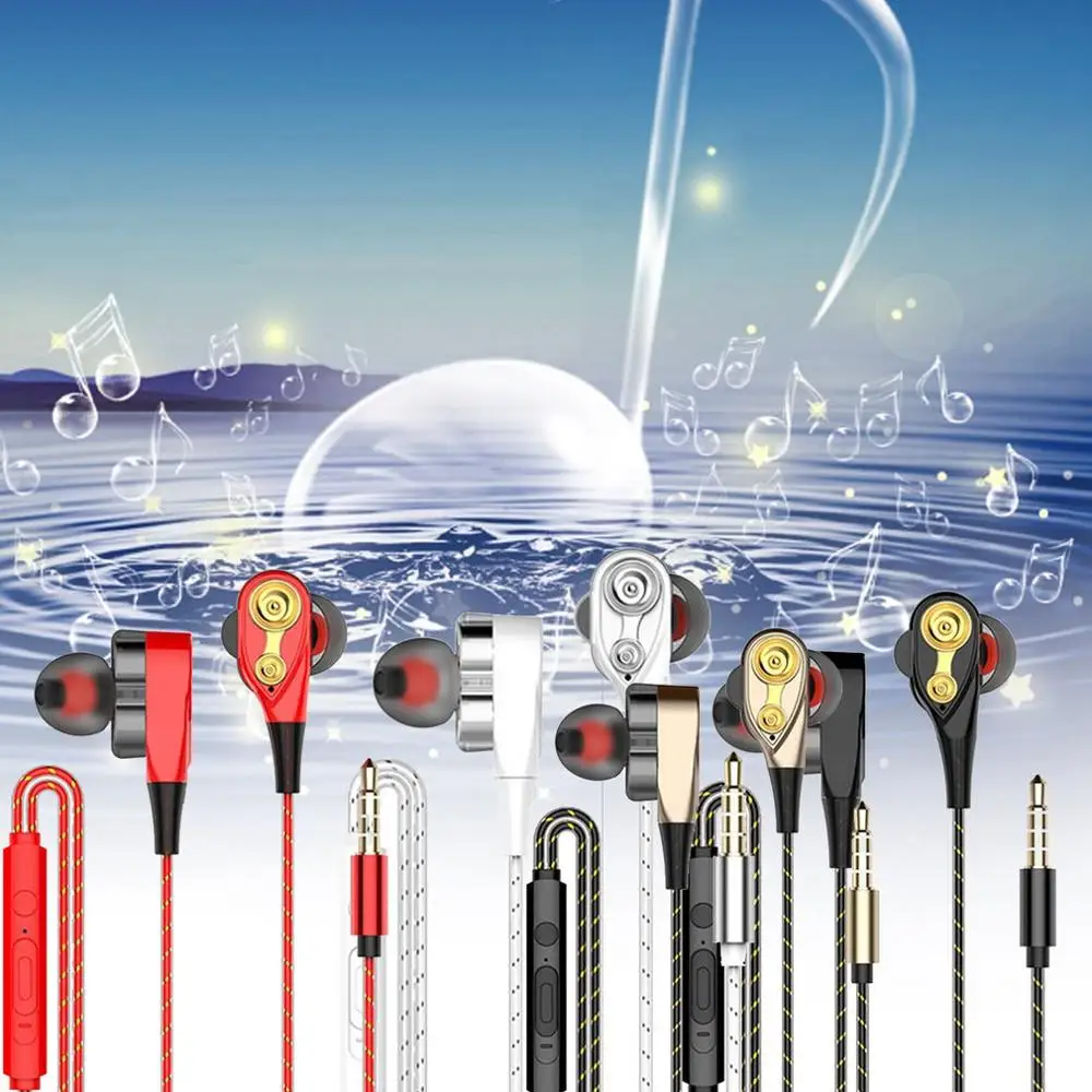 Wired Earphone High Bass Dual Drive Stereo In-ear Earphones With Microphone Computer Earbuds For Cell Phone(single speaker