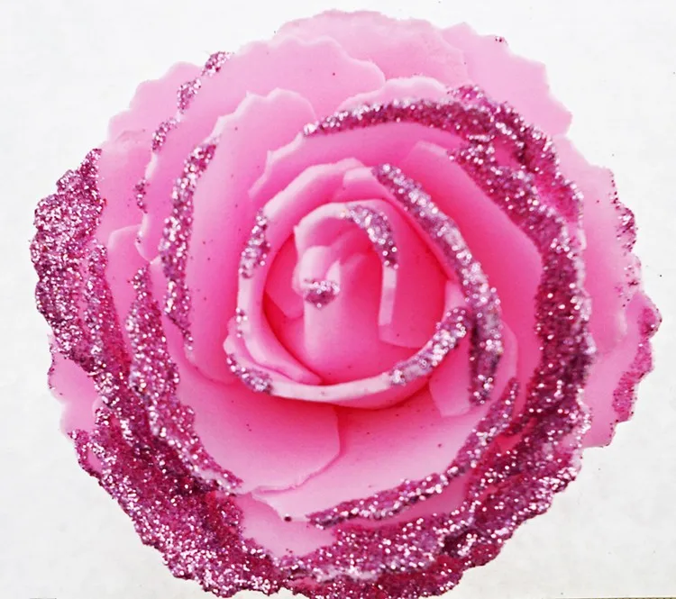 2015 New 50pcslot 7cm Gold Powder Foam Rose Heads Real Touch DIY Wedding Table Centerpieces New Kissing Balls For Weddings (9)