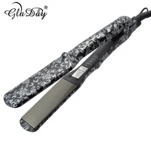 Выпрямитель для волос с плоским утюгом, выпрямители для волос с двойным напряжением, парикмахерское оборудование, черный Евро Мода