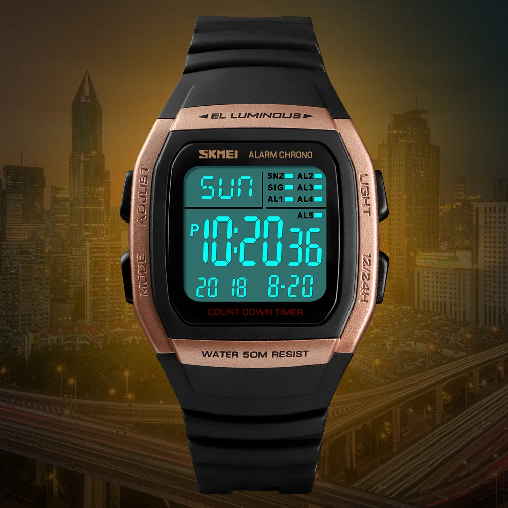 

SKMEI 2018 Fashion Men Watches Sports Digital Watch Waterproof Alarm Man Wrist Electronic Clock Men Relogio Masculino
