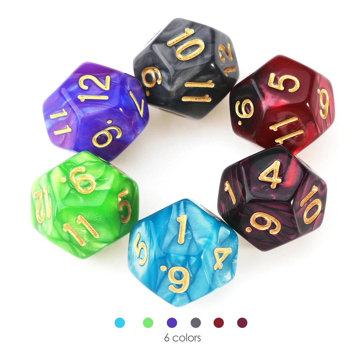 PBPBOX 42pcs Polyhedral Dice for Dungeons and Dragon Board Game Dice with Number Game Playing Dices (6 sets * 7 dices) PBPBOX 42pcs Polyhedral Dice for Dungeons and Dragon Board Game Dice with Number Game Playing Dices (6 sets * 7 dices)
