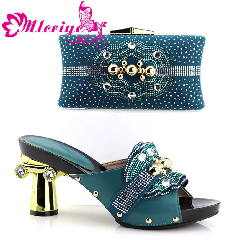 

Latest Ladies Italian Shoes and Bag Set Decorated with Rhinestone Matching Shoes and Bag Set In Heels Bag and Shoes Set Italy