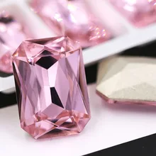 10x14 мм/13x18 мм розовый прямоугольный восьмиугольный форма pointback кристалл стеклянные стразы diy аксессуары для одежды