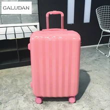 Милые дети женщины 20 24 28 дюймов девушки студентов чемодан тележки путешествия багаж женщина прокатки чемодан желе розового цвета коробка с тяговым стержнем