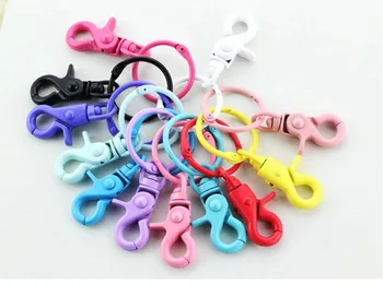 

FREE SHIPPING BY DHL 200pcs/lot 2015 New Painted Good Quality Keychains with Buckle Metal Enamelled Keyrings
