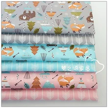 6 шт./лот, медведь стрела сделана из хлопка, хлопок саржевой ткани, Лоскутная Ткань, DIY шитье стеганое ежеквартальное жирое Substanc