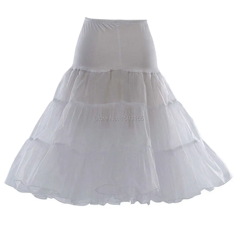 Refined White Ivory black blue tiered layers Tea Length wedding dress
