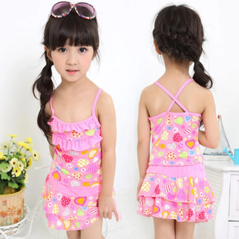 Girl swimwear baby girl 2 piece bathing suit cute kids' girls bathing