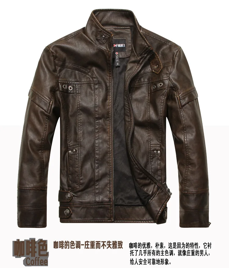 2019 новая куртка мужская кожаная одежда Европейская и американская мода тонкий мужской мотоциклетный pu кожаный плюс бархатный кошелек
