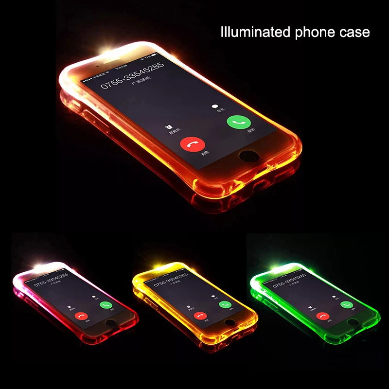 

dropshipping Transluscent Soft Cover Case with LED Backlight Protect Shell for iPhone 6/6S Plus 7/8 Plus iPhone X RJ88 S ND998