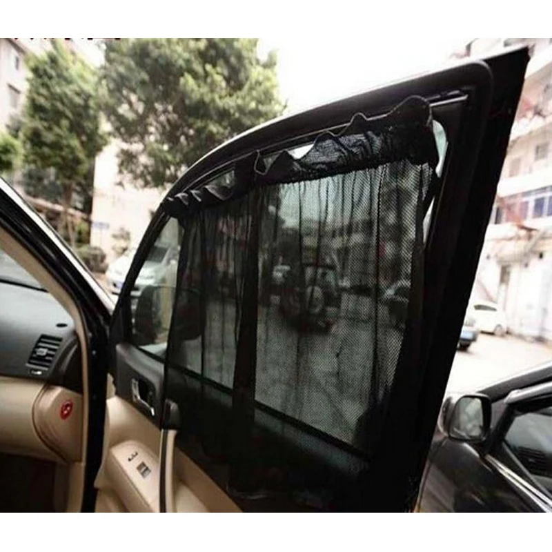 52*70cm Car Window Sunshade Curtain Black Side Rear Window Mesh Visor